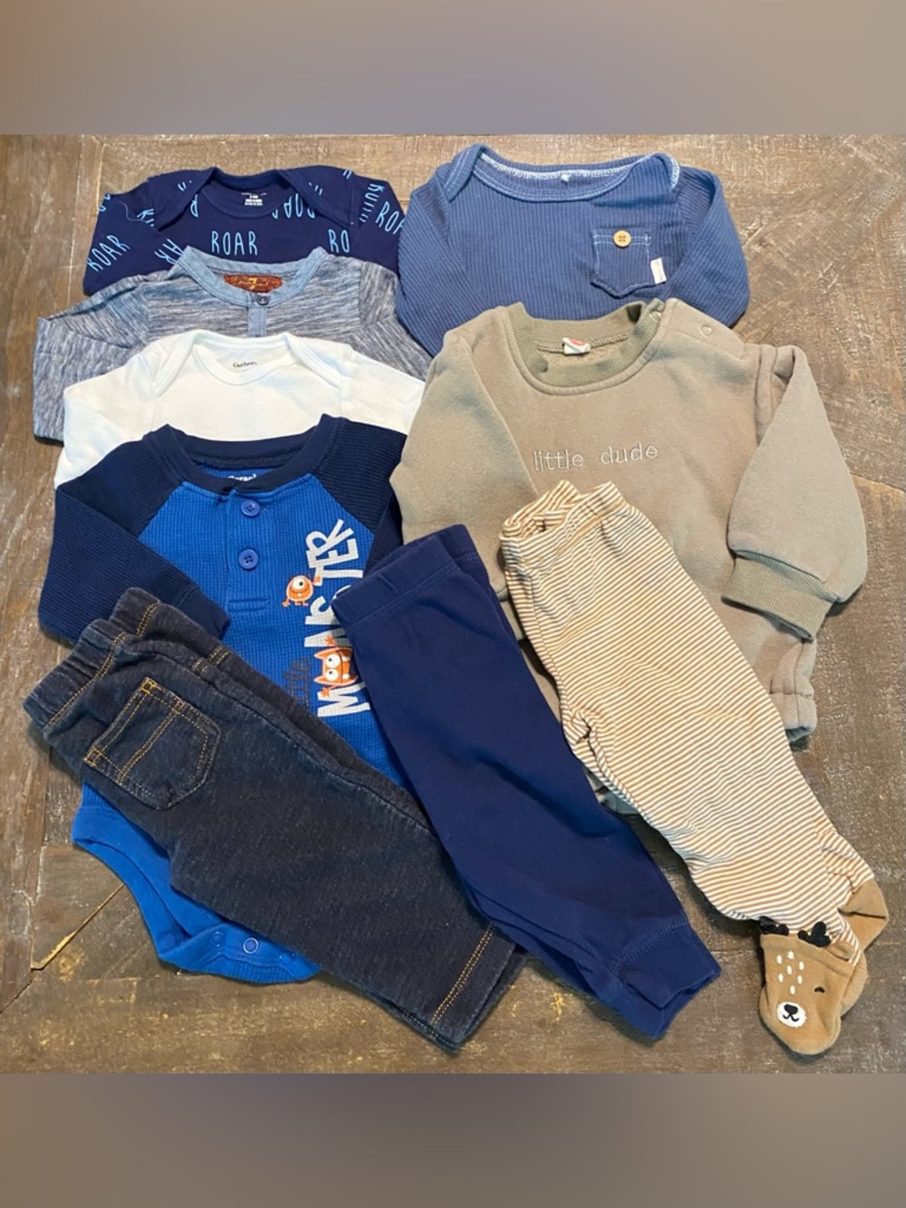 Lot Of Fall 9 Piece Baby Boy Clothes Size 3-6 Months Mixed Brands